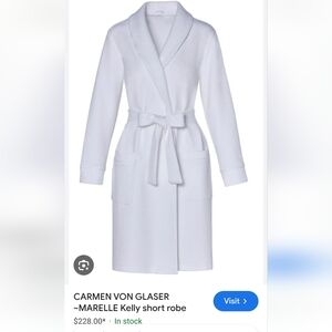 Carmen von Glaser- Marelle Kelly Short Robe Sise S White Pima Cotton